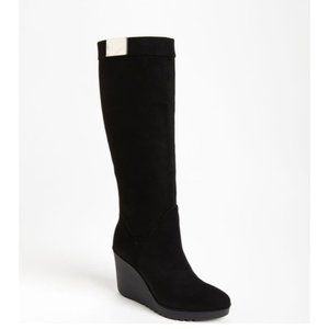 Donald Pliner Iliya Black Suede Knee High Boots 10